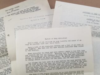 4 Typed Papers by Kate B. Carter:  The Nauvoo Legion, Flowers of Utah, Migration West and Perpetual Immigration Fund, Duties of Camp Historians