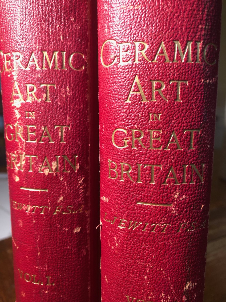 1878 — Ceramic Art of Great Britain — 2 Vols — LLewellynn Jewitt — Owned by Frank J. Cannon