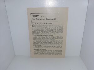 Why Is Religion Needed? (Pamphlet)
