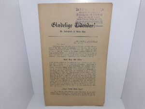 Glædelige Tidender!: En Indbndelse til Guds Rige (Danish: Happy Times!: An Invitation to the Kingdom of God) (Pamphlet) (Uncut) (1895)