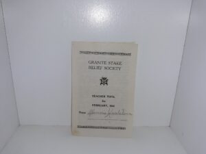 Granite Stake Relief Society Teacher Topic for February, 1940 (Pamphlet) (1940)
