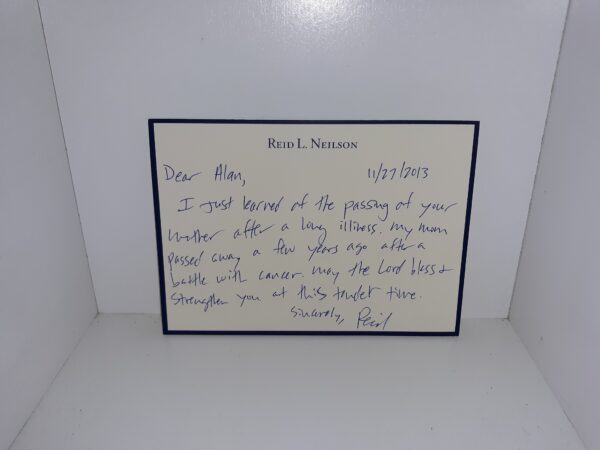 A Card Written by Reid L. Neilson, Assistant Church Historian (Dated: 2013)