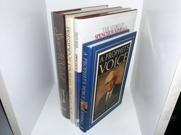 4 LDS Books about President Spencer W. Kimball: A Prophet’s Voice: Inspiring Quotes from Spencer W. Kimball / The Story of Spencer W. Kimball: A Short Man, A Long Stride / President Kimball Speaks Out / Spencer W. Kimball (See Details)