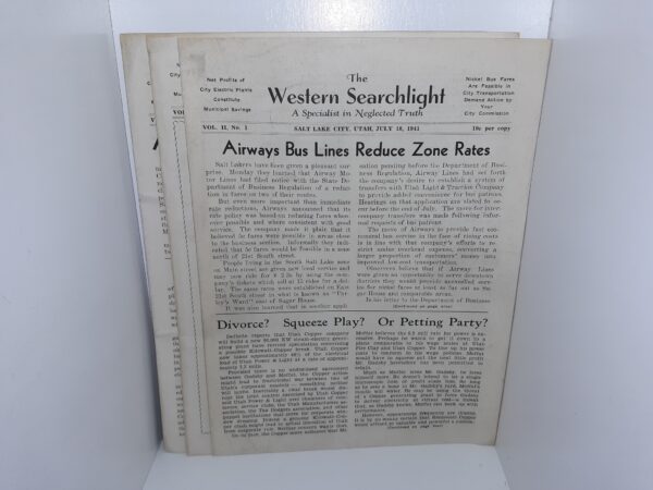3 Issues of The Western Searchlight (Unbound) (See Details)