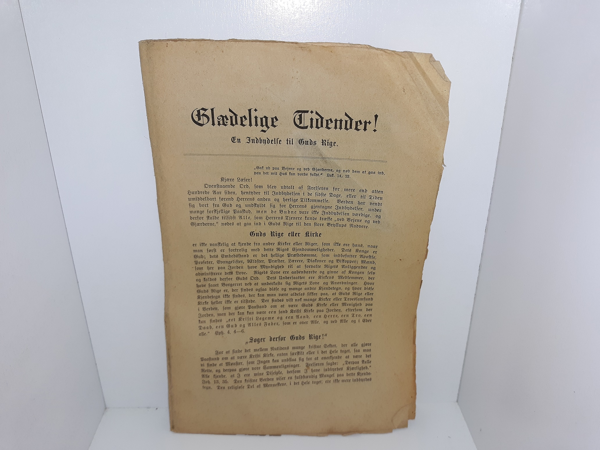 Glædelige Tidender!: En Indbndelse til Guds Rige (Danish: Happy Times!: An Invitation to the Kingdom of God) (Pamphlet) (Uncut)