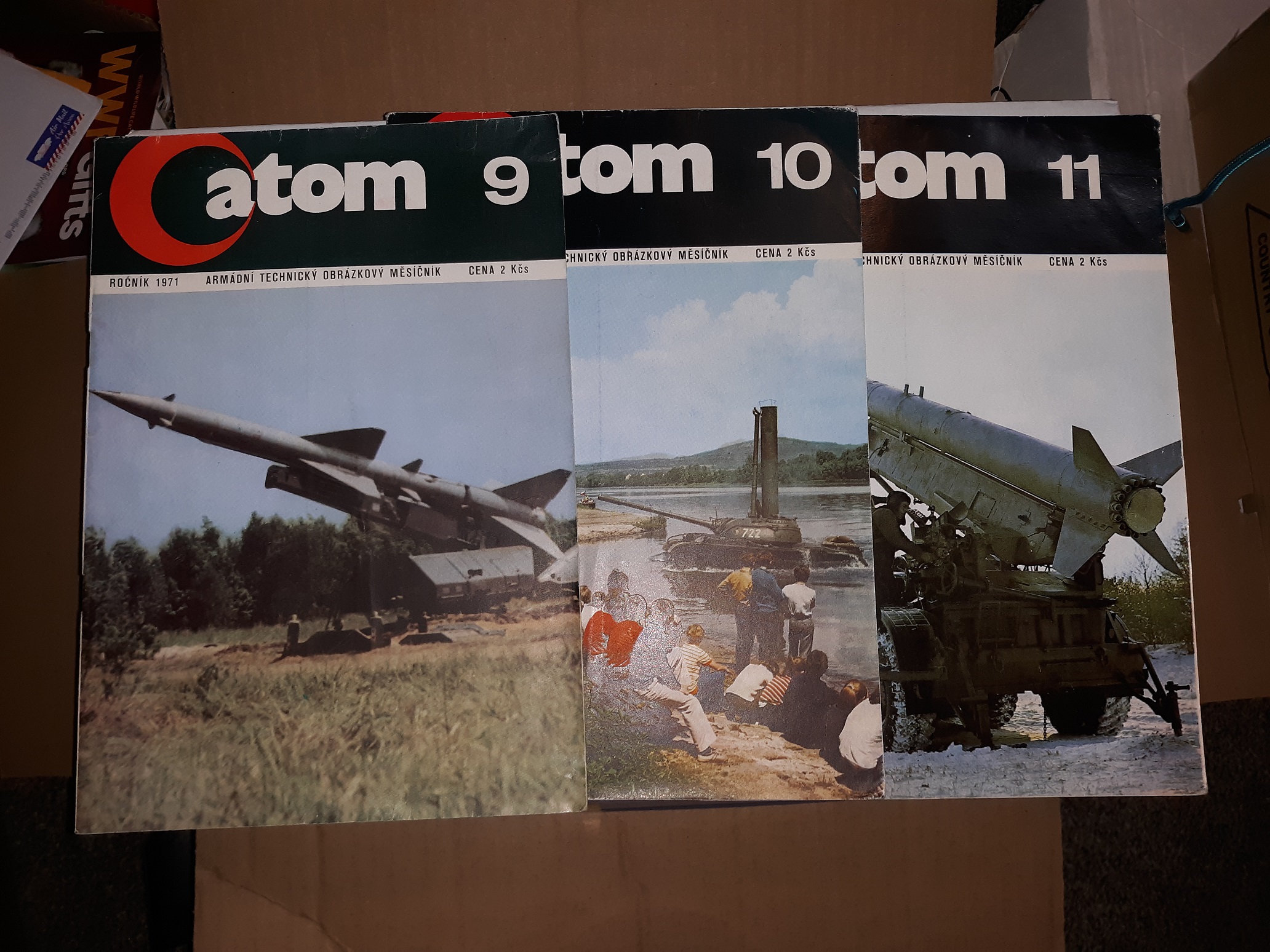 3 Issues of Atom: Armádní Technický Obráykový Mésíčník (Slovak: Atom: Army Technical Picture Booklet) (Magazine) (See Details)
