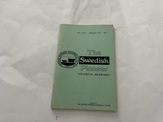 1975- The Swedish Pioneer Historical quarterly VOL. XXVI January 1975 NO.1- The Swedish Pioneer Historical Society