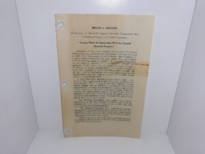 “Temple Work in Connection With the Church Security Program” (Pamphlet) ~ by Melvin J. Ballard