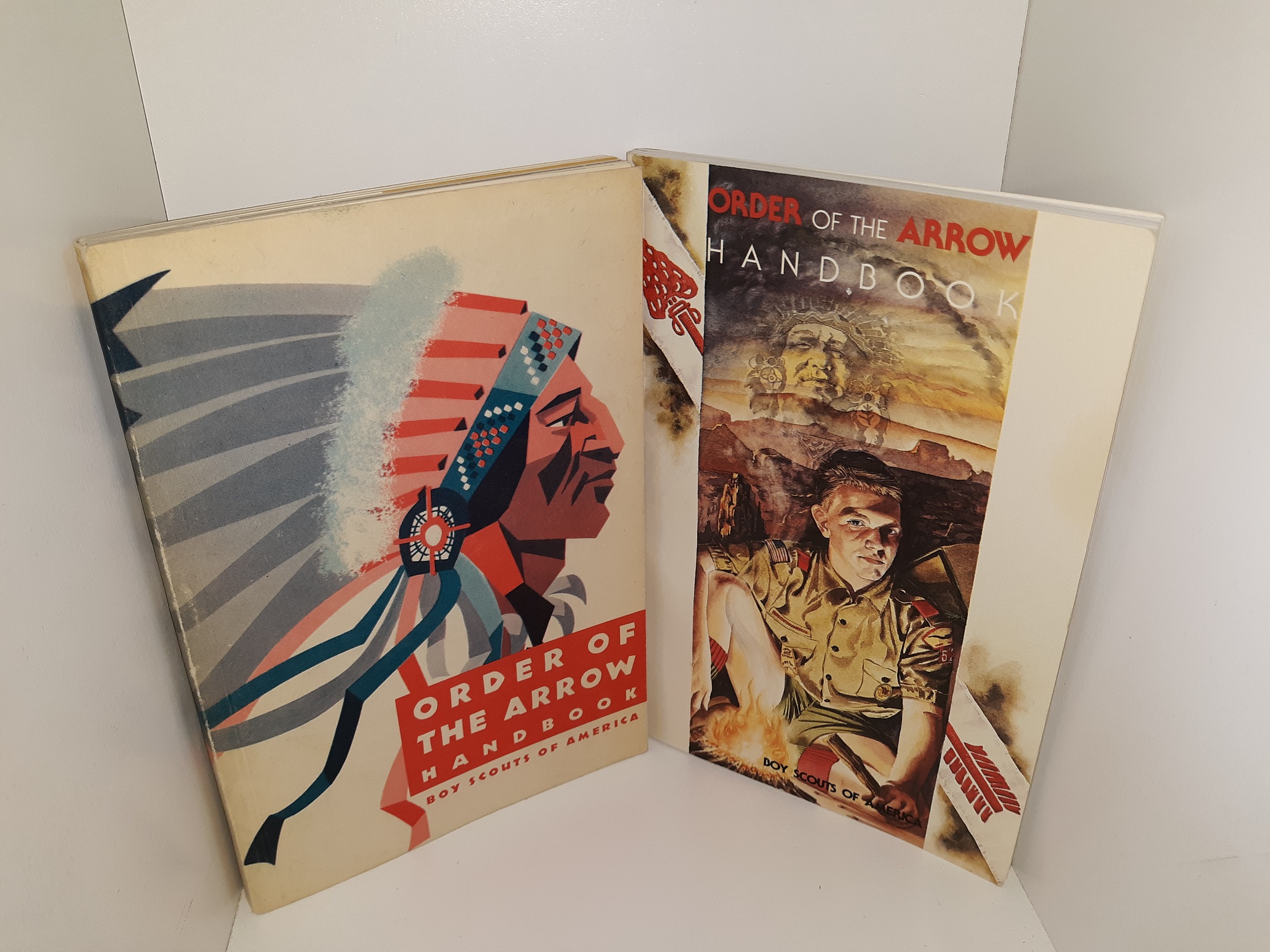 2 Different Editions of the Booklet Order of the Arrow Handbook