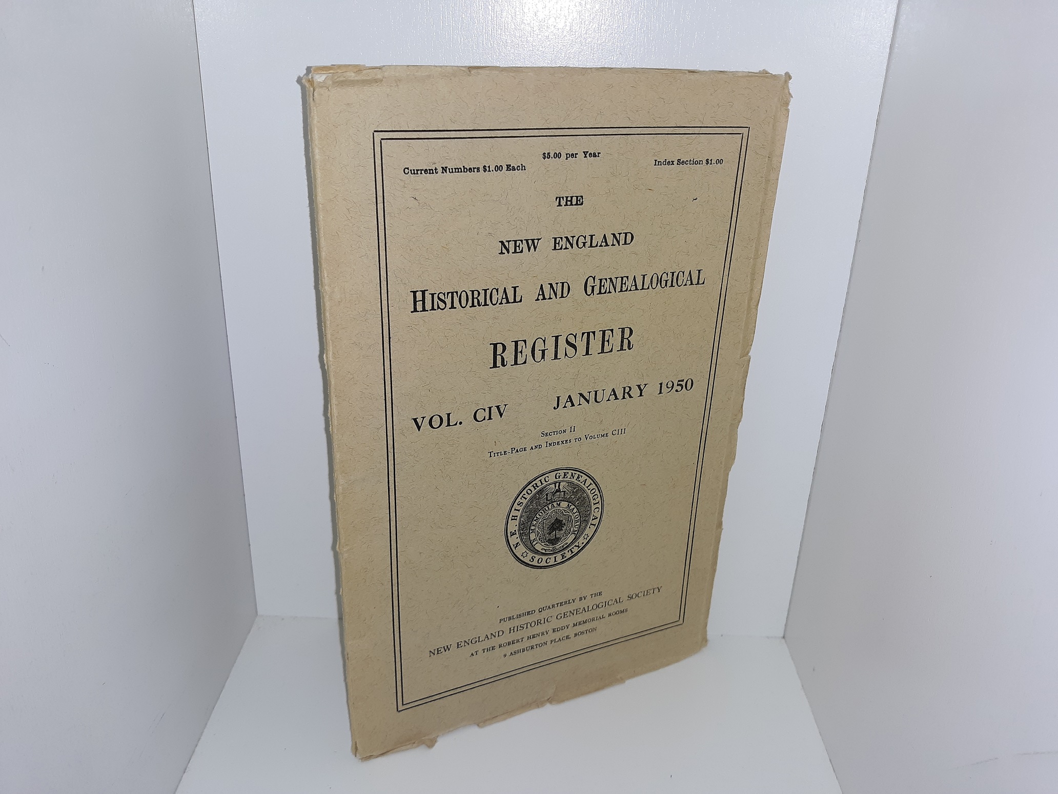 The New England Historical and Genealogical Register: Vol. 104, January 1950: Section 2, Title-Page and Indexes to Volume 103 (1950)