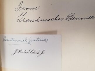 1947 --- To Them of the Last Wagon --- J. Reuben Clark Jr. --- Inscribed by & Business Card of J. Reuben Clark