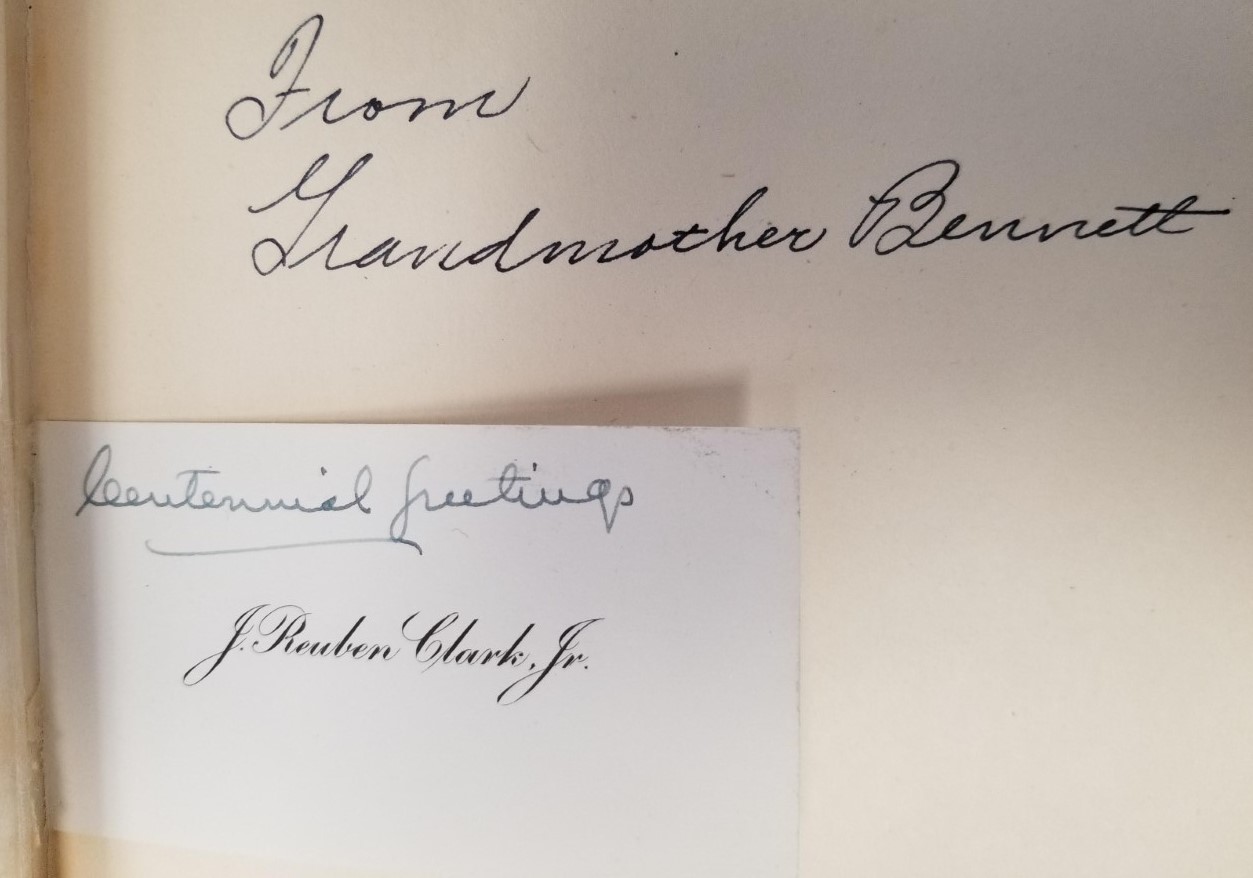 1947 To Them of the Last Wagon J. Reuben Clark Jr. Inscribed by