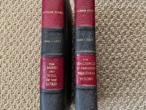 2 LDS Books on Brigham Young — Unique Privately Bound Leather Volumes