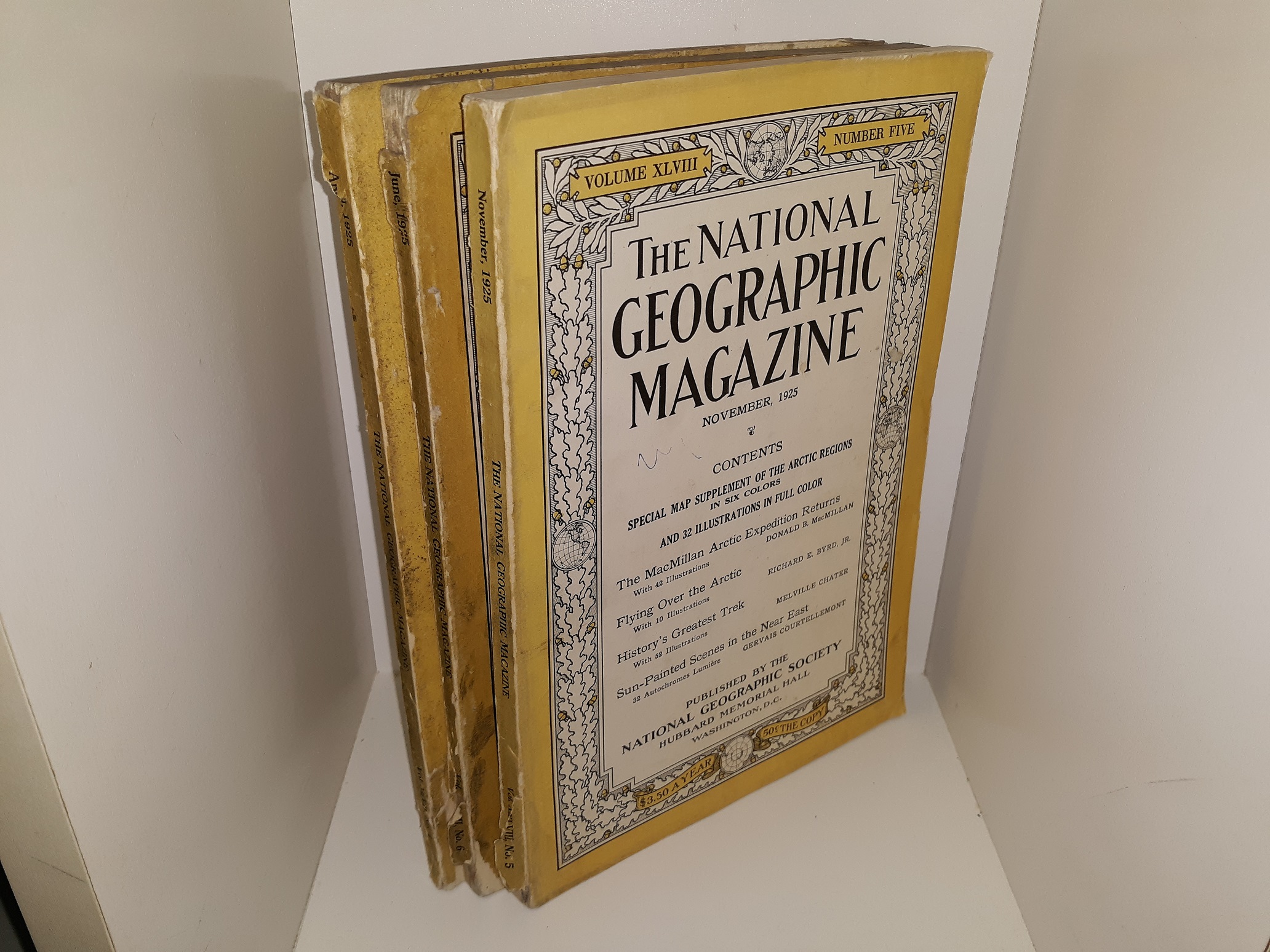 3 Issues of The National Geographic Magazine for the Year of 1925