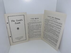 3 LDS Pamphlets: The Lord’s Tenth / Take Heed / Facts for Thinkers (See Details)