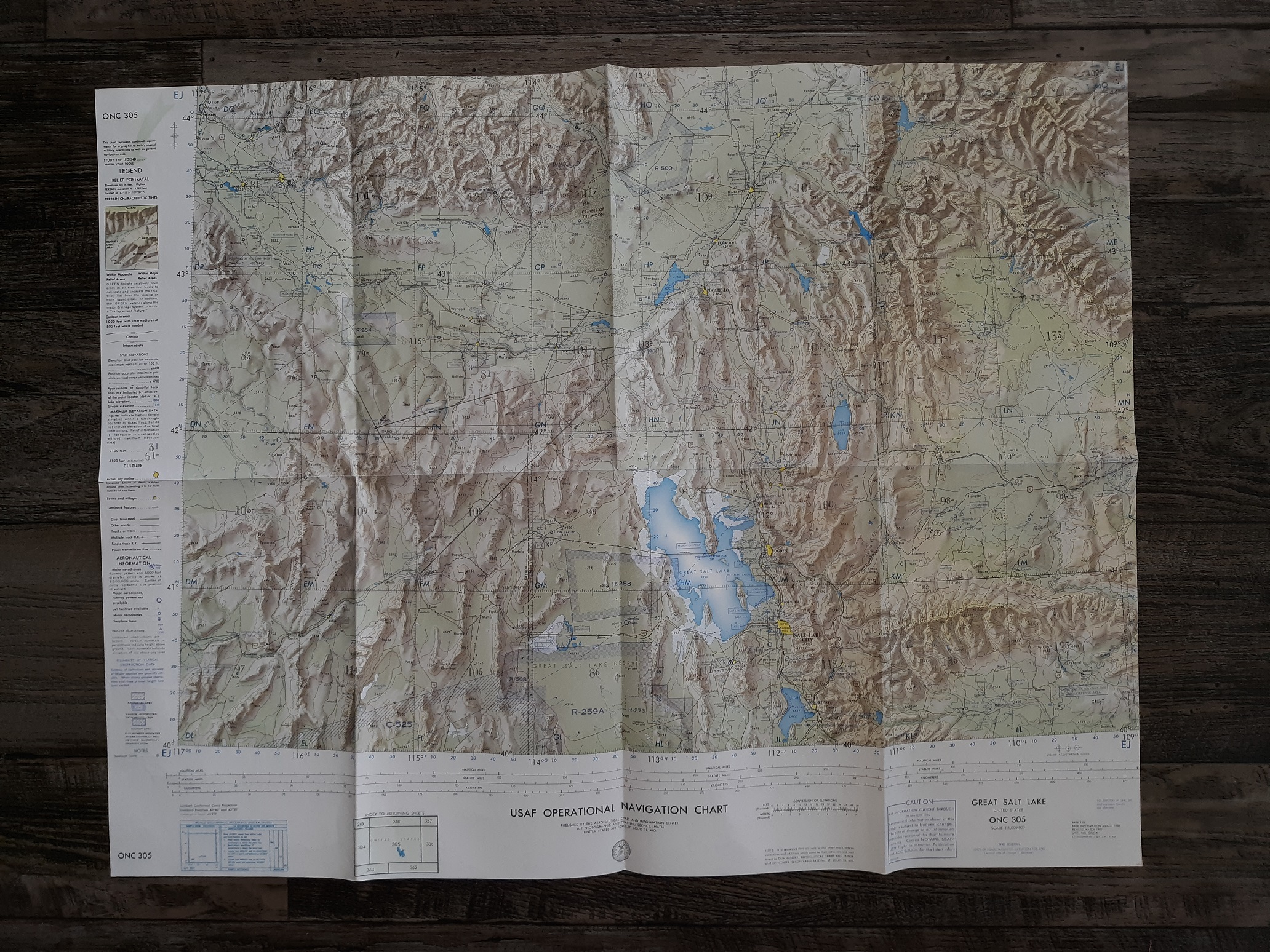 USAF Operational Navigation Chart: Great Salt Lake (Fold-Up Map) (2nd Edition) (1960)