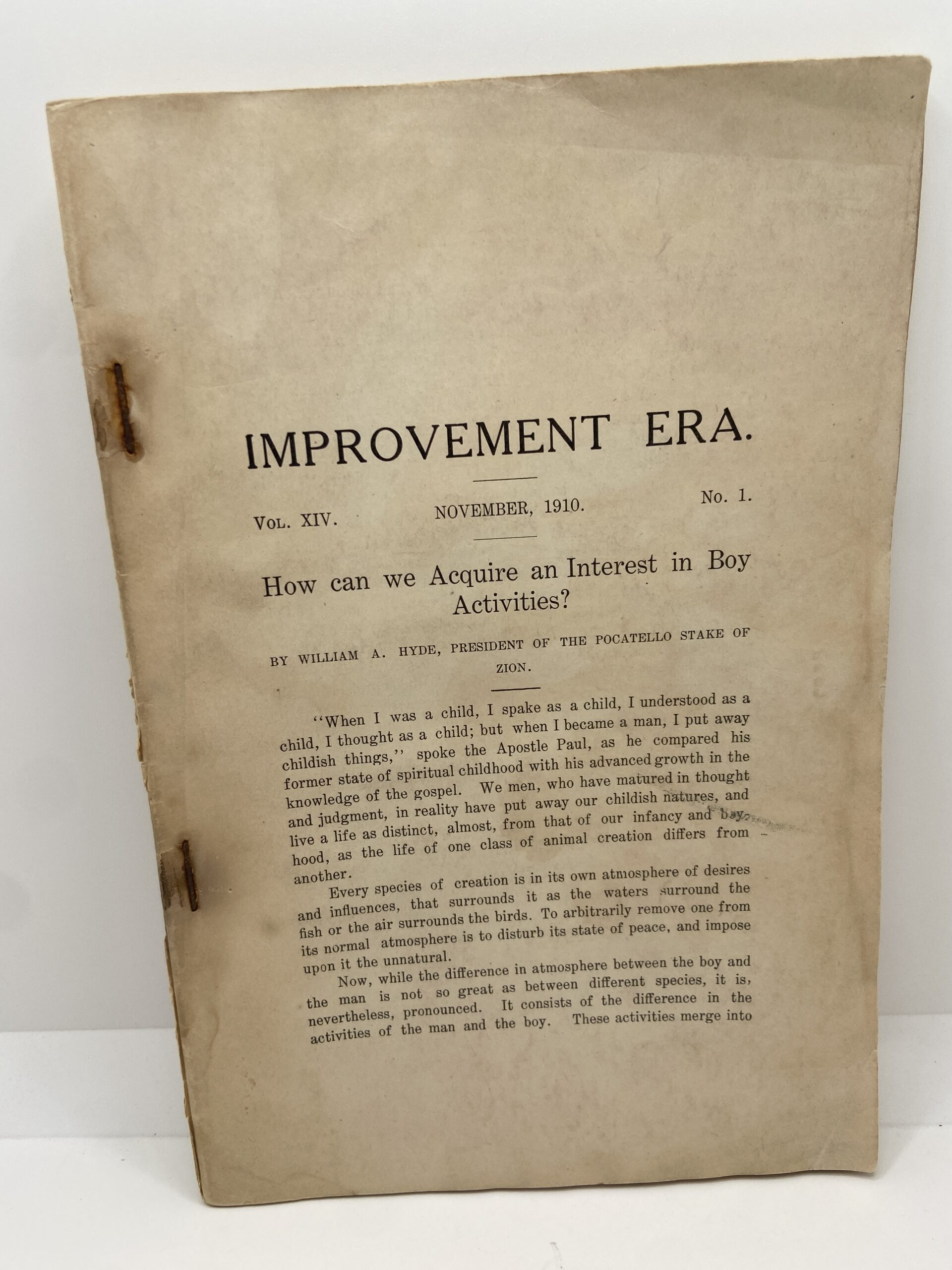 Improvement Era: November, 1910, Vol. XIV, No. 1