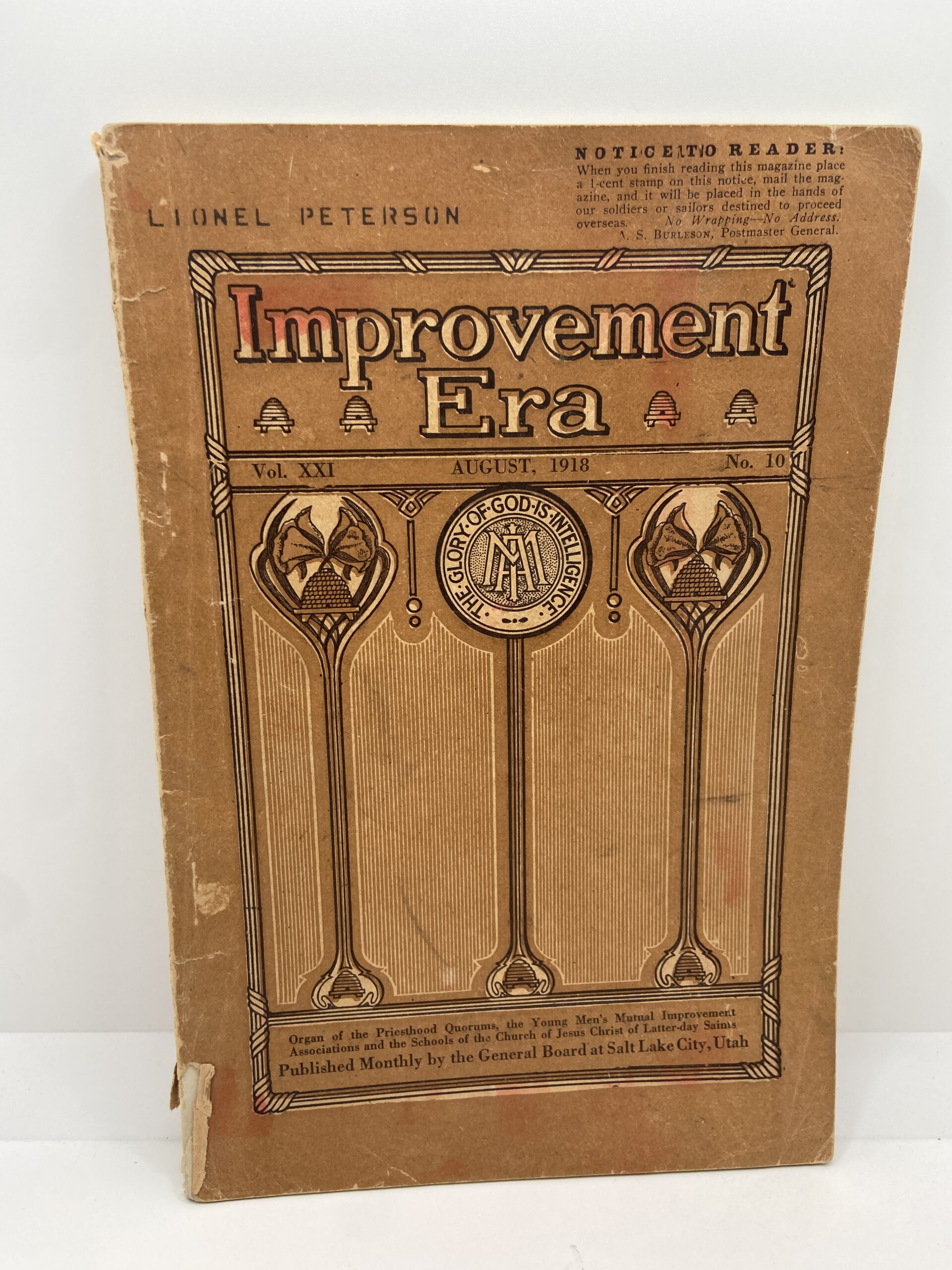 Improvement Era: August, 1918, Vol. XXI, No. 10