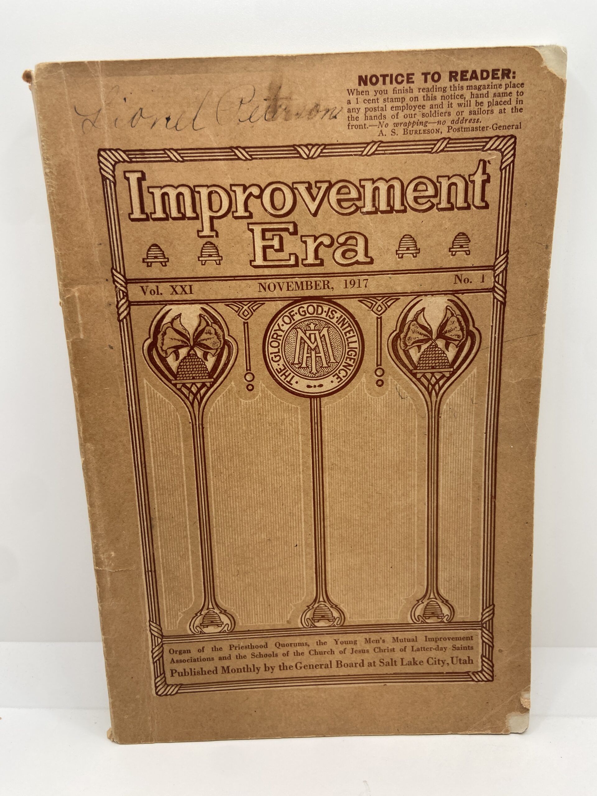 Improvement Era: November, 1917, Vol. XXI, No. 1