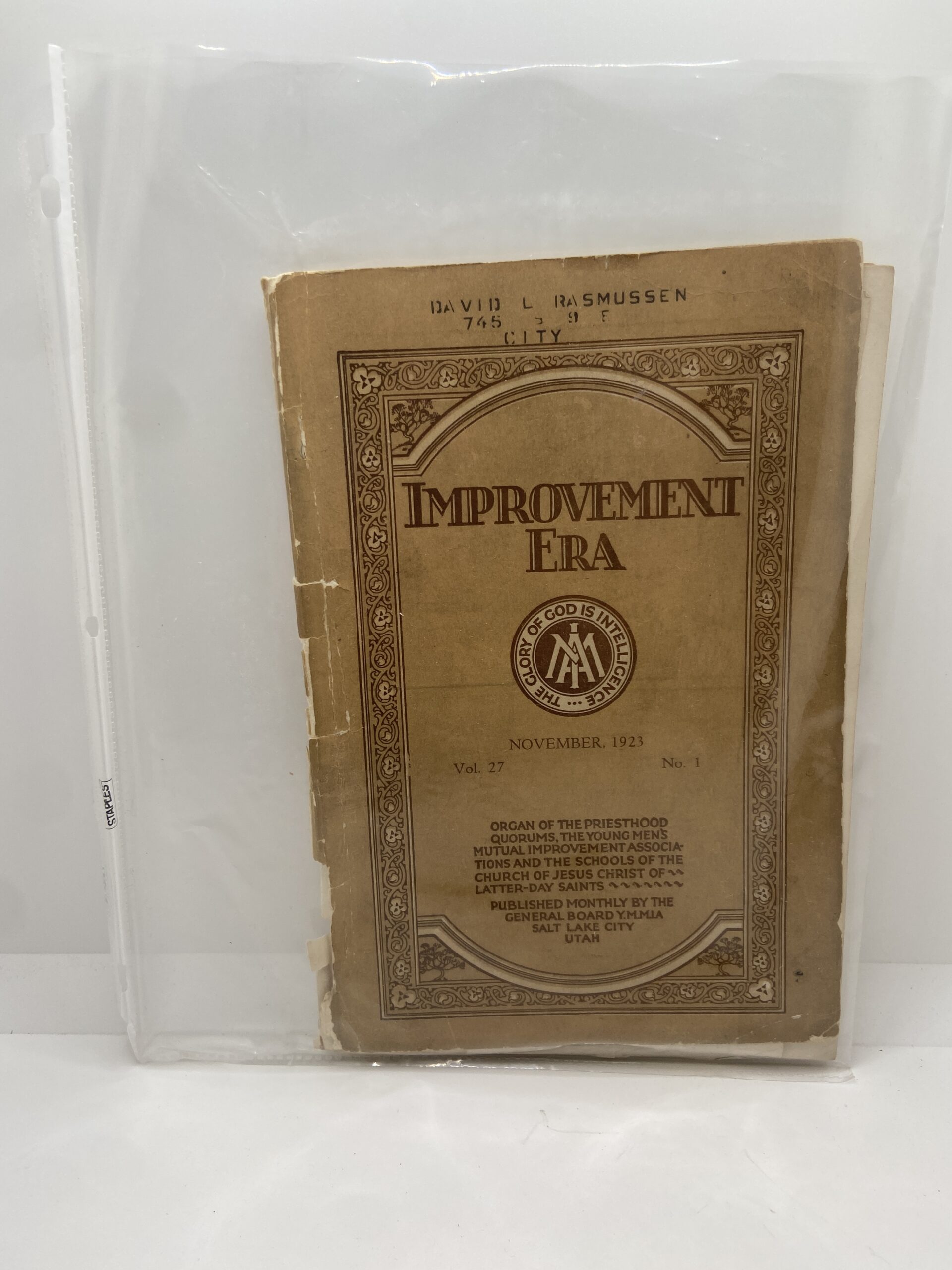 Improvement Era: November, 1923, Vol. 27, No. 1