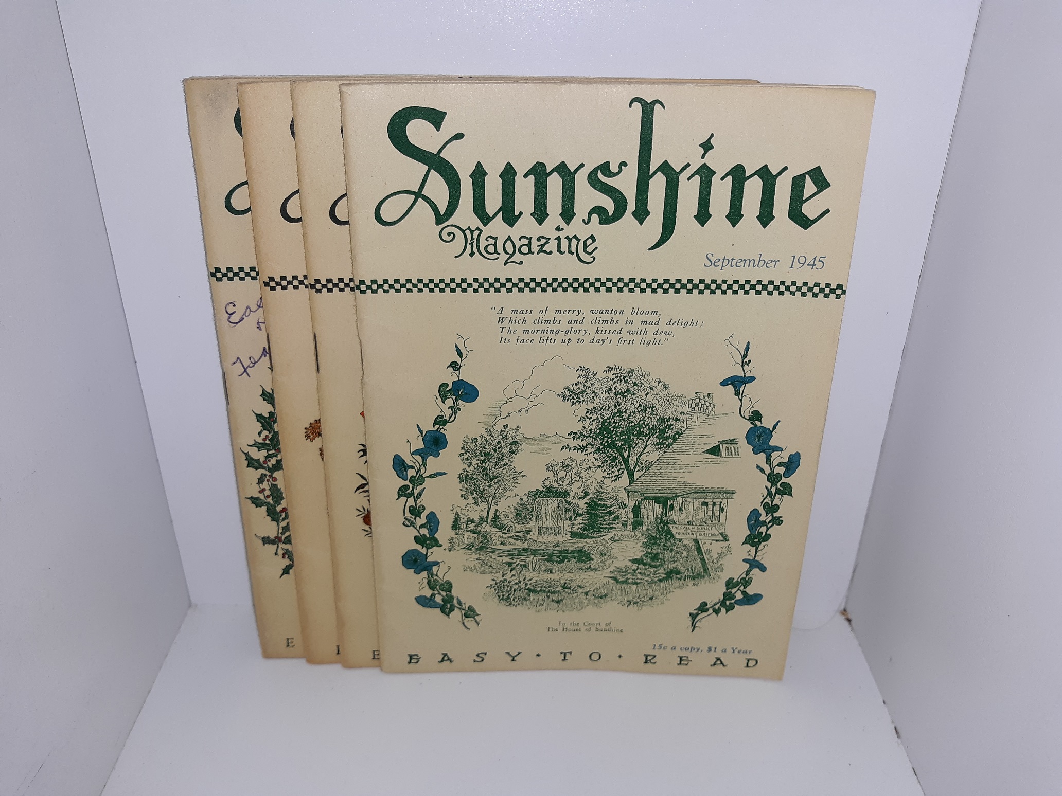 4 Issues of Sunshine Magazine from the Year 1945 (See Details)