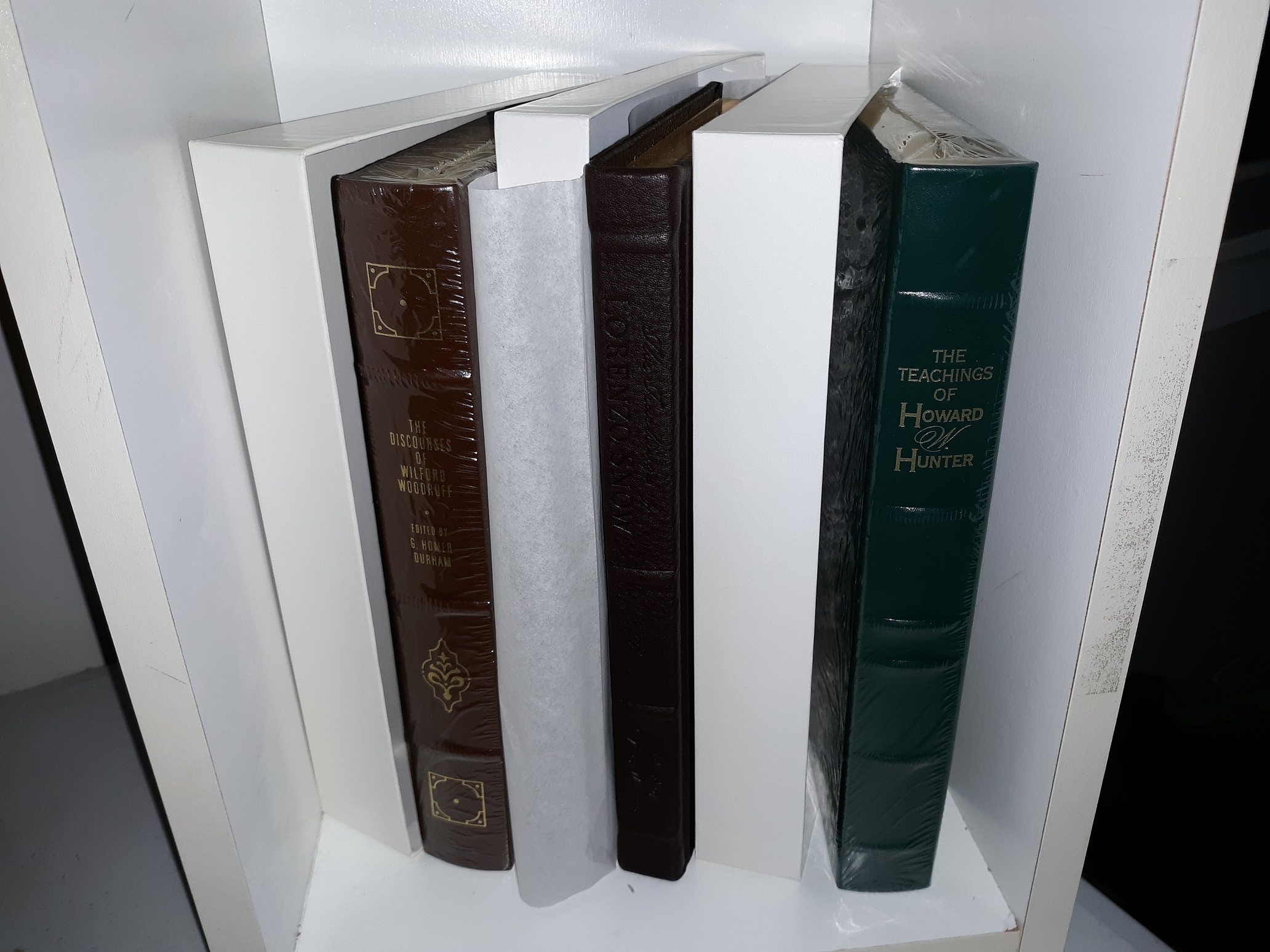 3 Leather LDS Books: The Discourses of Wilford Woodruff / The Teachings of Lorenzo Snow / The Teachings of Howard W. Hunter (See Details)