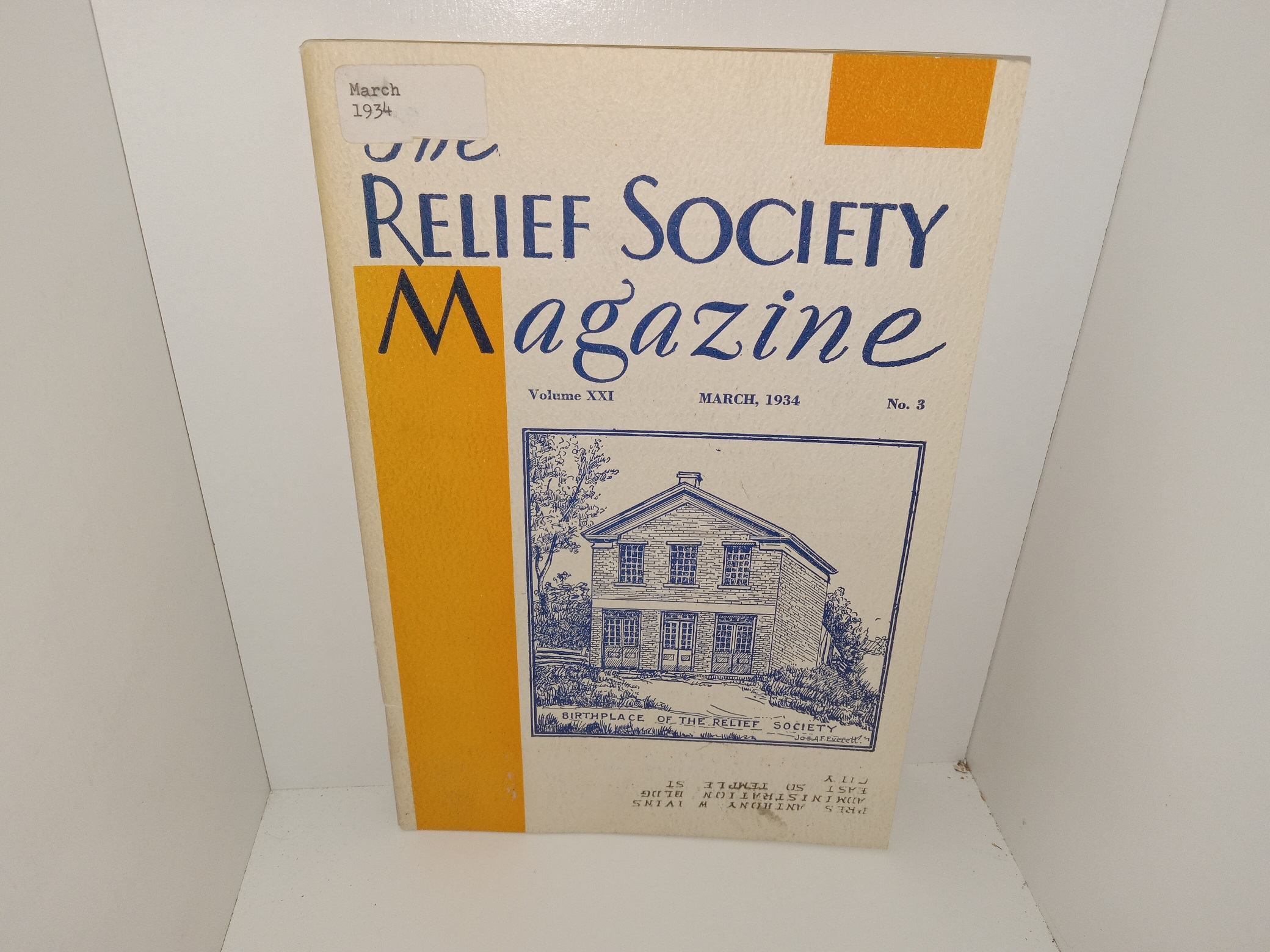 The Relief Society Magazine: Vol. 21, No. 3, March, 1934 (Stamped for President Anthony W. Ivins) (1934)