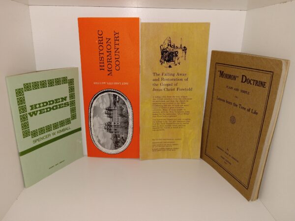 4 LDS Pamphlets: Hidden Wedges / Historic Mormon Country / The Falling Away and Restoration of the Gospel of Jesus Christ Foretold / "Mormon" Doctrine Plain and Simple or Leaves from the Tree of Life (See Details)