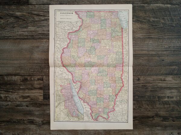 Illinois Map ~ by Geo. F. Cram