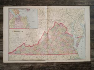 Map of Virginia ~ by George F. Cram