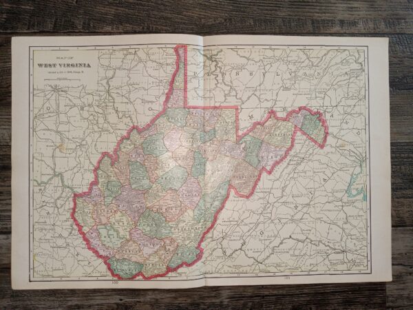 Map of West Virginia ~ by Geo. F. Cram