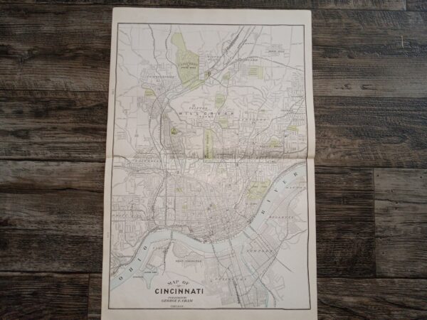 3 Maps in One: Map of Cincinnati / Cleveland Map / City of Toledo Map