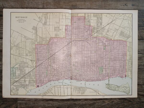 Detroit Map ~ by George F. Cram
