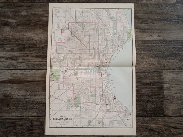 Map of Milwaukee ~ by George F. Cram