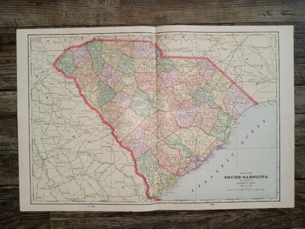 Map of South Carolina ~ by George F. Cram