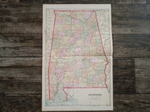 Alabama Map ~ by Geo. F. Cram
