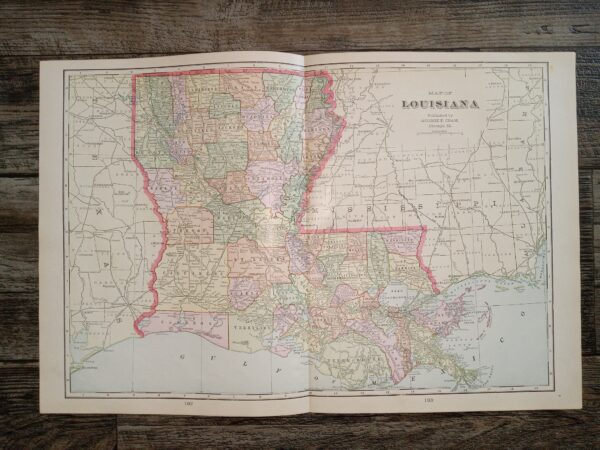Map of Louisiana ~ by George F. Cram