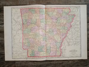 Map of Arkansas ~ by George F. Cram