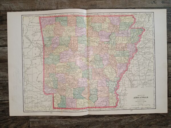 Map of Arkansas ~ by George F. Cram