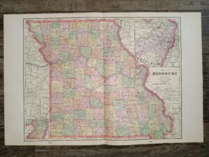 Map of Missouri ~ by George F. Cram