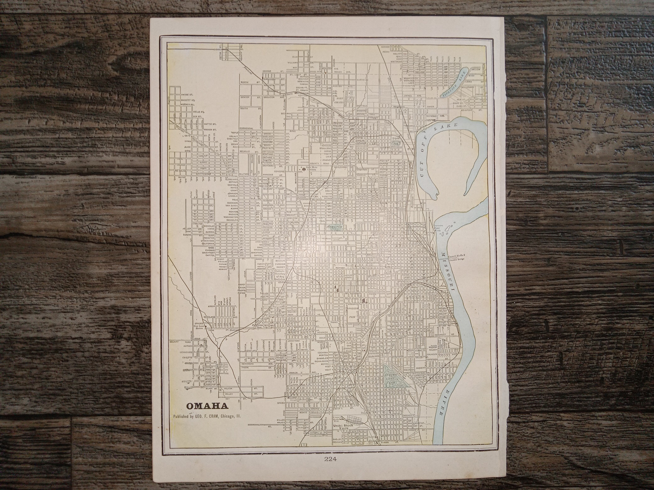 North Dakota Map ~ by George F. Cram