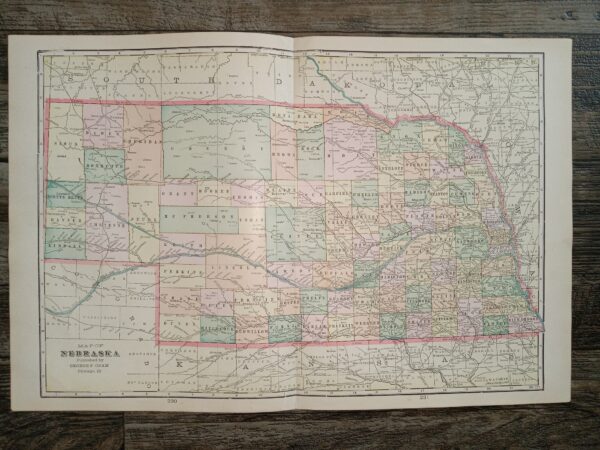 Map of Nebraska ~ by George F. Cram