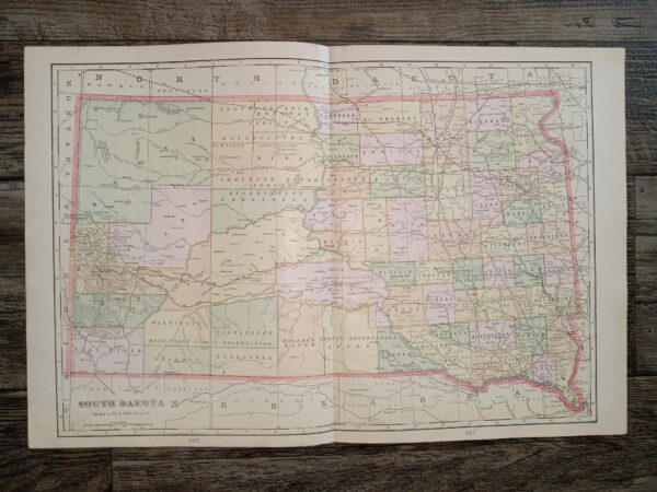 South Dakota Map ~ by Geo. F. Cram