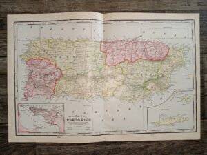 2 Maps in One: Map of Porto Rico / Half of a Map of Hawaii