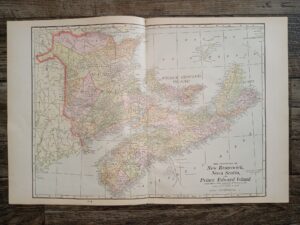 The Provinces of New Brunswick, Nova Scotia, and Prince Edward Island from the Latest Official Survey & Data (1904) ~ by George F. Cram