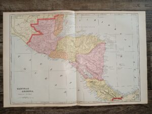 2 Maps in One: Central America / Island of Martinique (West Indies)