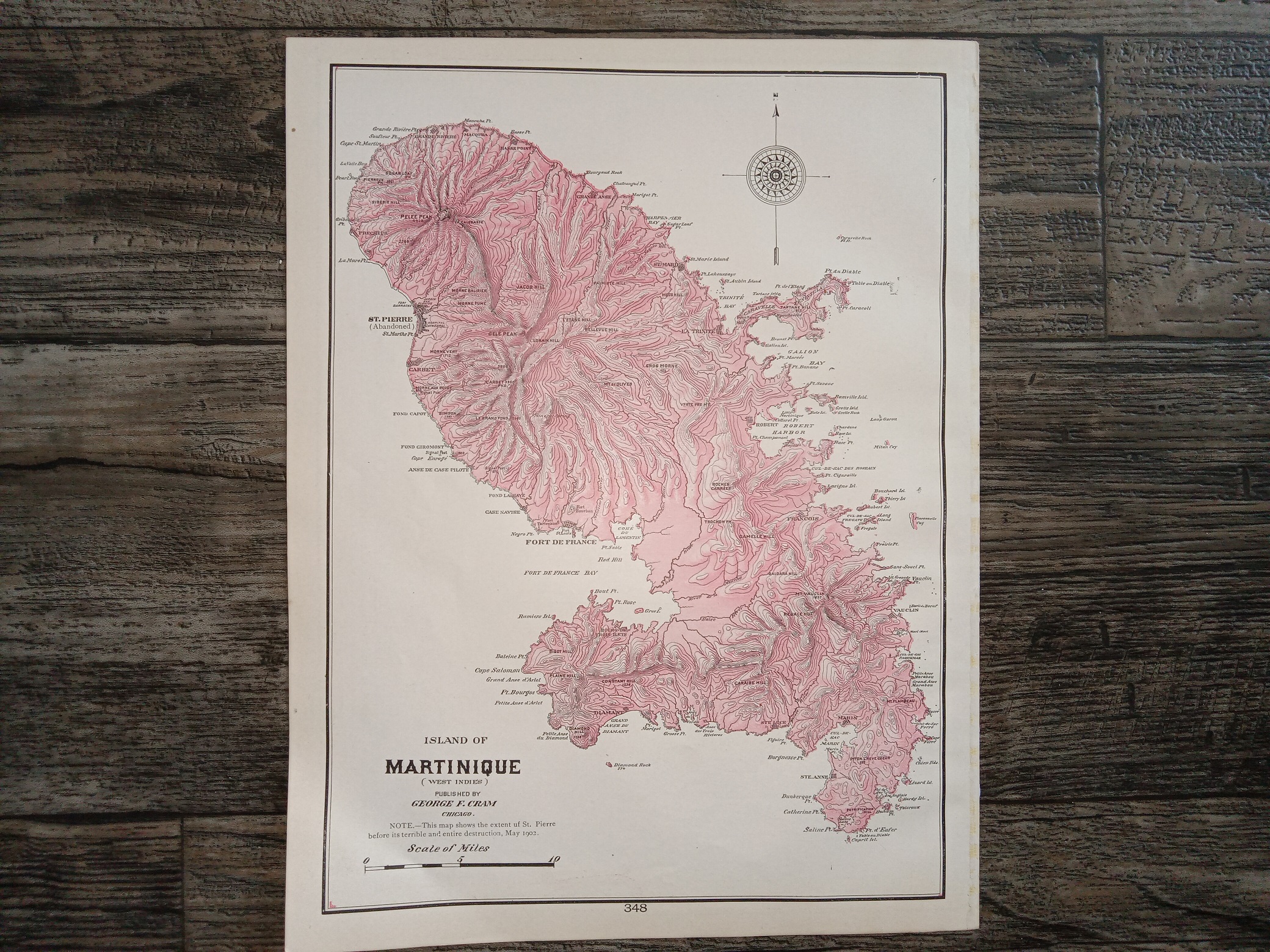 2 Maps in One: Central America / Island of Martinique (West Indies)