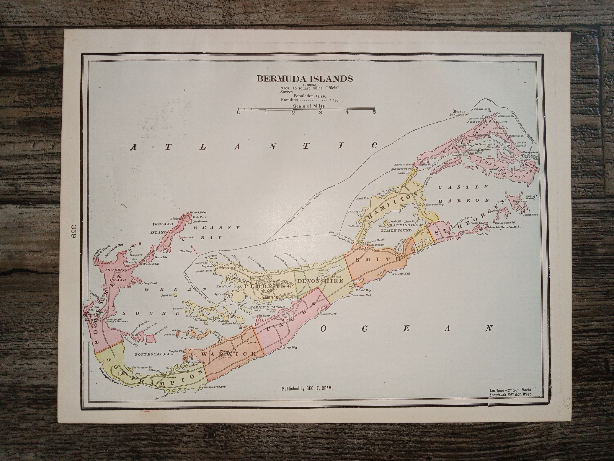 2 Maps in One: Map of South America / Bermuda Islands
