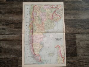 3 Maps in One: Argentina, Chile and Uruguay / Map of Bolivia / Map of Peru