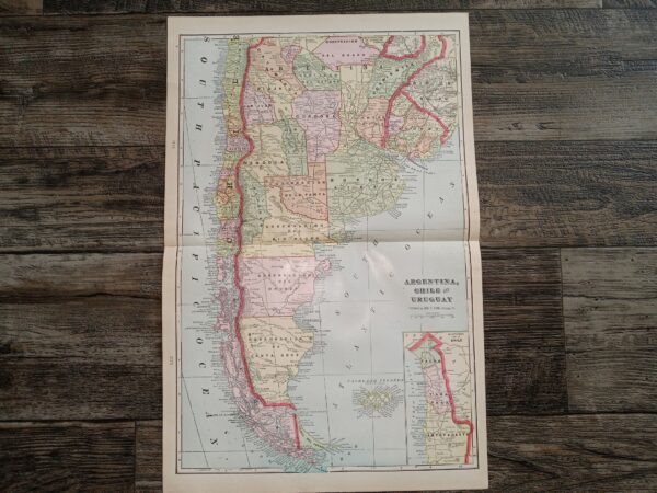 3 Maps in One: Argentina, Chile and Uruguay / Map of Bolivia / Map of Peru